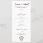 Natuurlijke Elegant Beach Seashell Flat Program Programmakaart (Voorkant)
