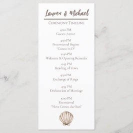 Natuurlijke Elegant Beach Seashell Flat Program Programmakaart