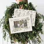 Natuurlijke elegante botanische foto eenvoudige Ke Feestdagenkaart<br><div class="desc">Natuurlijke elegante botanische foto eenvoudige vrolijke script kerstkaart ontwerp.</div>
