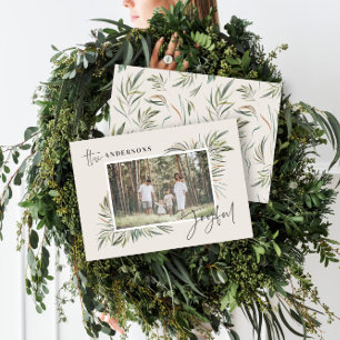 Natuurlijke elegante botanische foto eenvoudige Ke Feestdagenkaart