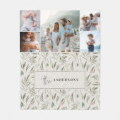 Natuurlijke elegante botanische multi foto home de fleece deken (Voorkant)