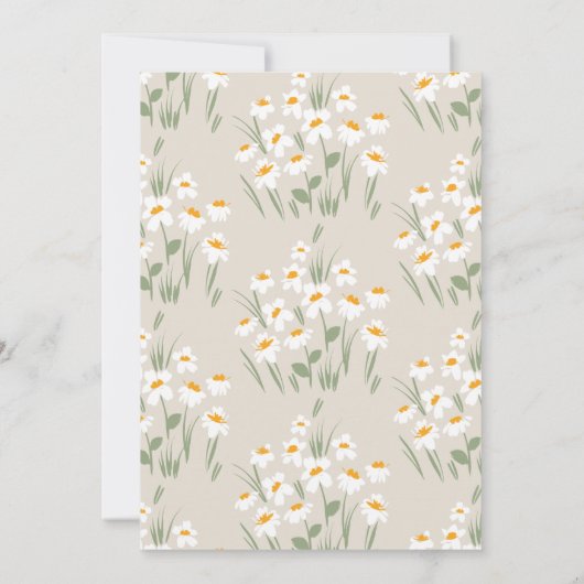 Natuurlijke, elegante, elegante baby shower kaart (Achterkant)