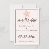 Natuurlijke elegante strand Zeeen Flat Save the Da Save The Date (Voorkant)