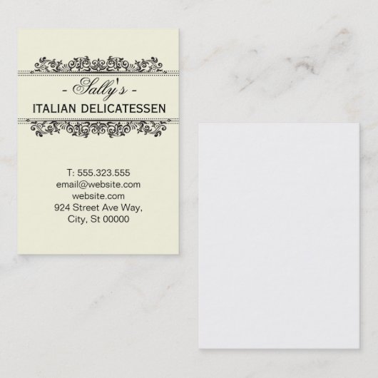 Natuurlijke elementen | Delicatessen Visitekaartje (Voorkant / Achterkant)