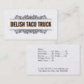Natuurlijke elementen | Voedseltruck (menuoptie) Visitekaartje (Voorkant / Achterkant)