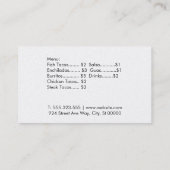 Natuurlijke elementen | Voedseltruck (menuoptie) Visitekaartje (Achterkant)