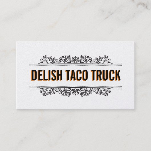Natuurlijke elementen | Voedseltruck (menuoptie) Visitekaartje (Voorkant)