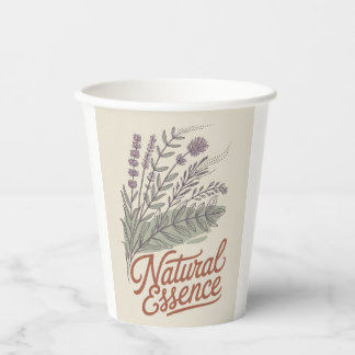 Natuurlijke Essentie Vintage Botanische Wilde Bloe Papieren Bekers