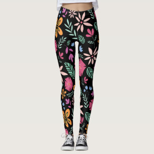 Natuurlijke flora en glamour zonder naadloos patro leggings