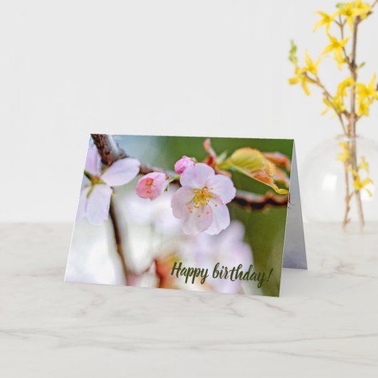 Natuurlijke flora Samenstelling van Sakura Flowers Kaart (Gele Bloem)