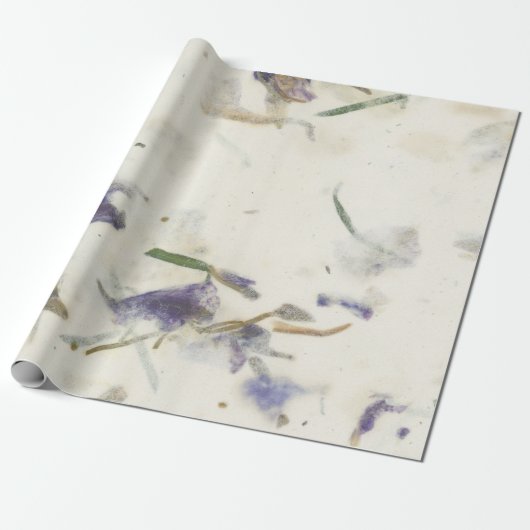 Natuurlijke Floral Grass Mint Earth Iris Mulberry  Cadeaupapier (Uitgerold)