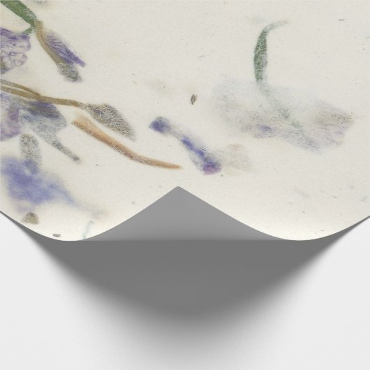 Natuurlijke Floral Grass Mint Earth Iris Mulberry  Cadeaupapier (Hoek)