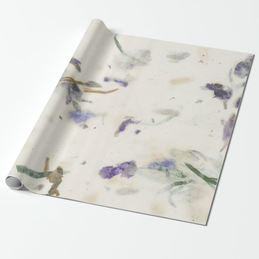 Natuurlijke Floral Grass Mint Earth Iris Mulberry  Cadeaupapier (Uitgerold)