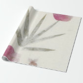 Natuurlijke Floral Grungy Shabby Earth Rozen Mulbe Cadeaupapier (Uitgerold)