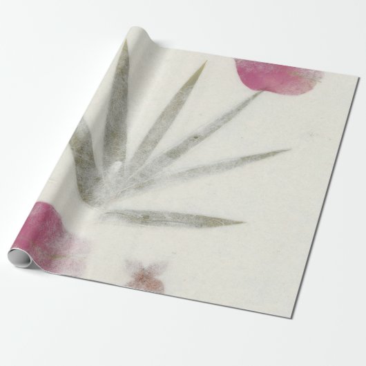Natuurlijke Floral Grungy Shabby Earth Rozen Mulbe Cadeaupapier (Uitgerold)
