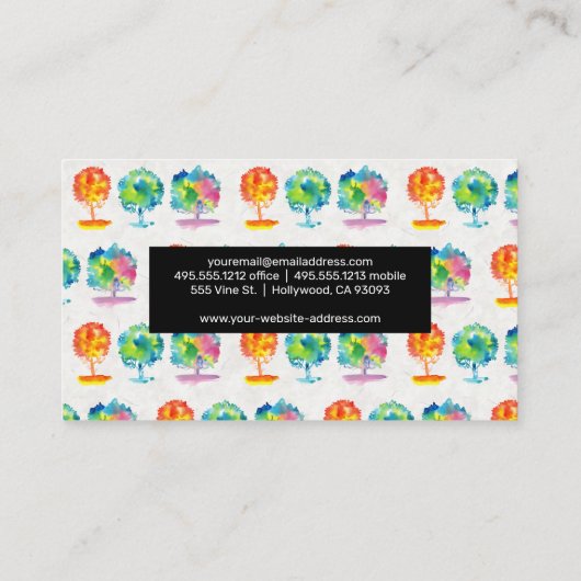 Natuurlijke Fotografie | Watercolor Boom Visitekaartje (Achterkant)