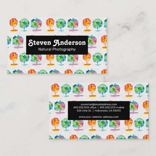 Natuurlijke Fotografie | Watercolor Boom Visitekaartje (Voorkant / Achterkant)
