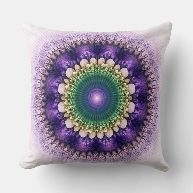 Natuurlijke fractale blauwe vormgeving kussen (Voorkant)