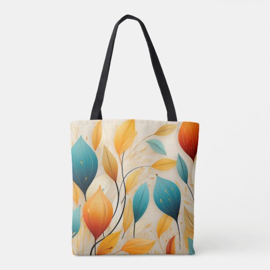 Natuurlijke gebladerte - minimalistisch ontwerp va tote bag (Achterkant)