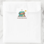 Natuurlijke Geboren Chiller Pun Square Sticker (Tas)