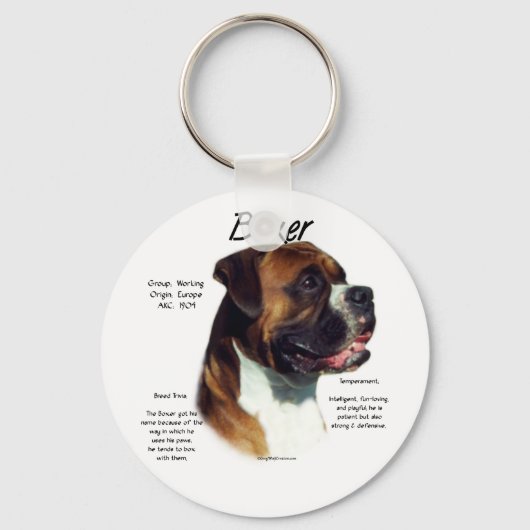 Natuurlijke gekleurde bokser Maak kennis met het r Sleutelhanger (Voorkant)