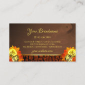 Natuurlijke gele Rozen van hout Initialen Visitekaartje (Achterkant)