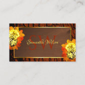 Natuurlijke gele Rozen van hout Initialen Visitekaartje (Voorkant)