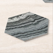 Natuurlijke gemstone Black white agate marmer text Kartonnen Onderzetters (Schuin)