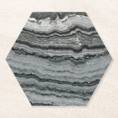 Natuurlijke gemstone Black white agate marmer text Kartonnen Onderzetters (Voorkant)