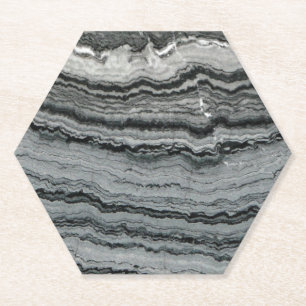 Natuurlijke gemstone Black white agate marmer text Kartonnen Onderzetters