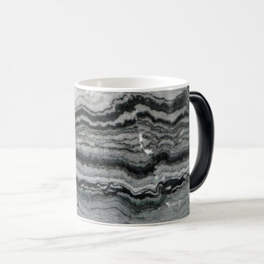 Natuurlijke gemstone zwarte witte kiezelsteen magische mok (Voorkant rechts)