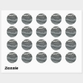 Natuurlijke gemstone zwarte witte kiezelsteen ronde sticker (Vel)