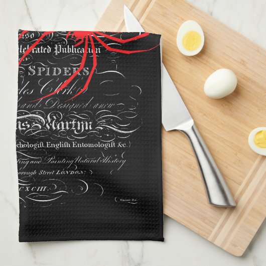 Natuurlijke geschiedenis Titel Pagina Spinnen Kall Theedoek (Quarter Fold)