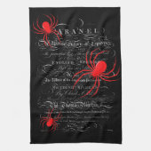 Natuurlijke geschiedenis Titel Pagina Spinnen Kall Theedoek (Verticaal)