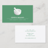 Natuurlijke gezondheid, genezer mortel en stamper  visitekaartje (Voorkant / Achterkant)