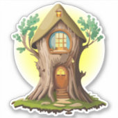 Natuurlijke Gnome Bos Thuis Sticker (Voorkant)