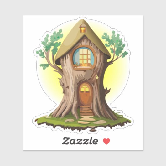 Natuurlijke Gnome Bos Thuis Sticker (Vel)
