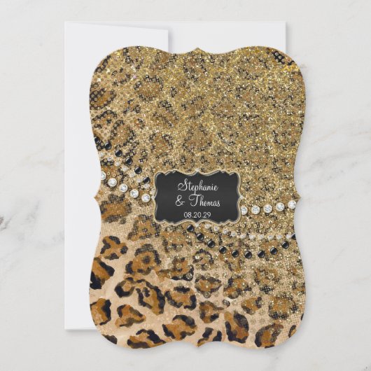 Natuurlijke Gouden Luipaard Dierenprint Glitter Br Kaart (Voorkant)