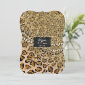 Natuurlijke Gouden Luipaard Dierenprint Glitter Br Kaart (Staand voorkant)