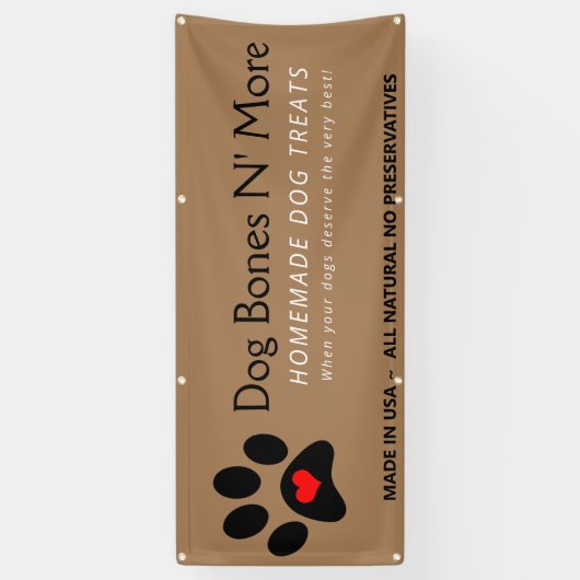 Natuurlijke gourmet Dog behandelt bakkerij Spandoek (Verticaal)