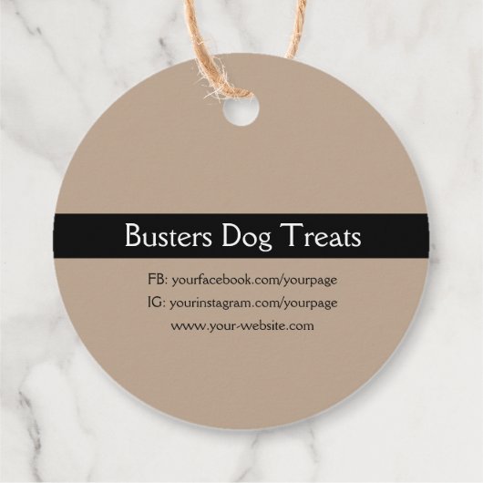 Natuurlijke Gourmet Dog Treat Prijs Bedankjes Labels (Achterkant)