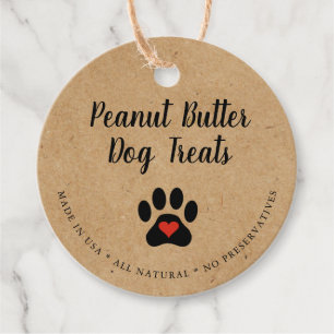 Natuurlijke gourmet honden rustieke traktatie bedankjes labels