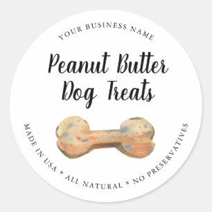 Natuurlijke gourmet hondenbrokjes ronde sticker