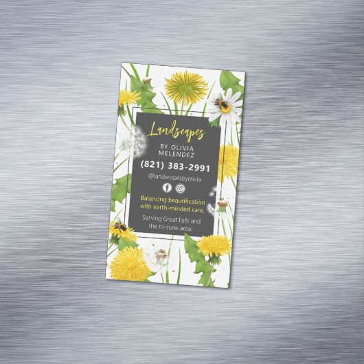 Natuurlijke Grasverzorging Service Promo Paardenbl Magnetisch Visitekaartje (Voorbeeld)