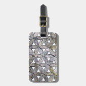 Natuurlijke Grijze Steen Mozaïek patroon bloem van Bagagelabel (Voorkant verticaal)