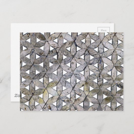 Natuurlijke Grijze Steen Mozaïek patroon bloem van Briefkaart (Voorkant / Achterkant)