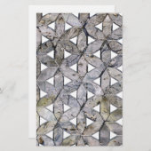 Natuurlijke Grijze Steen Mozaïek patroon bloem van Briefpapier (Voorkant / Achterkant)