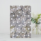 Natuurlijke Grijze Steen Mozaïek patroon bloem van Briefpapier (Staand voorkant)