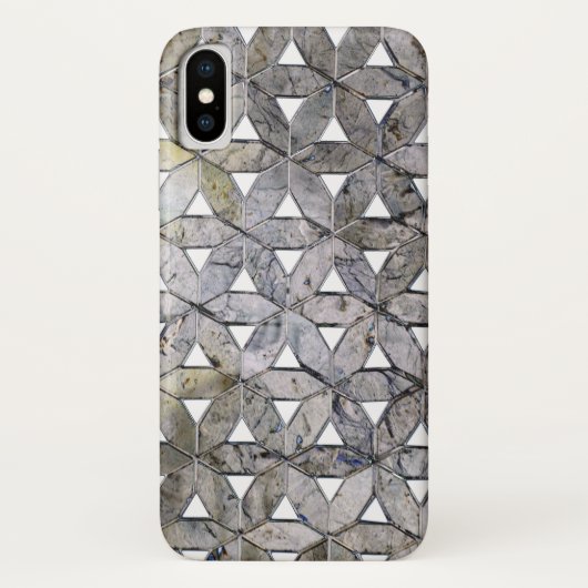 Natuurlijke Grijze Steen Mozaïek patroon bloem van Case-Mate iPhone Case (Achterkant)