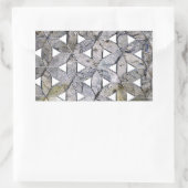 Natuurlijke Grijze Steen Mozaïek patroon bloem van Rechthoekige Sticker (Tas)